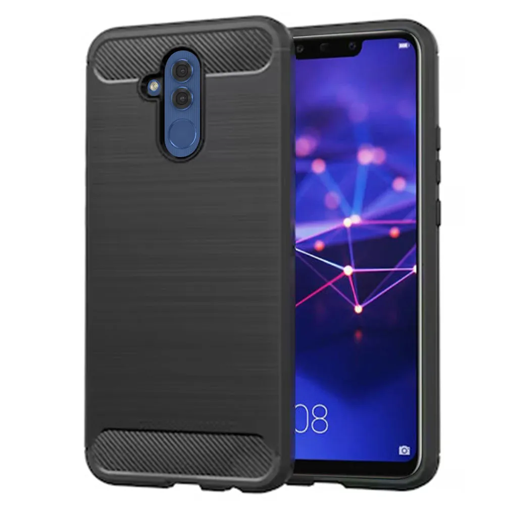 Custodia per Huawei Mate 20 Lite, Techsuit, Carbonio, Nera - immagine 1