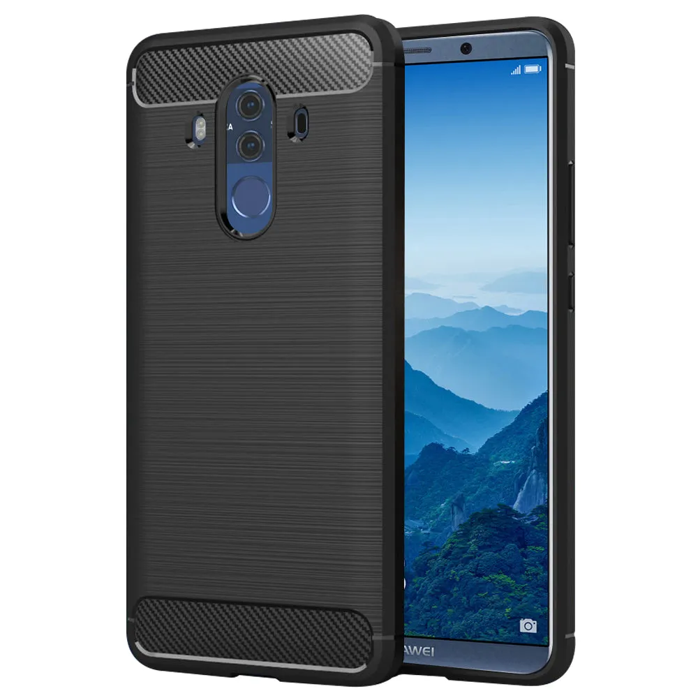 Custodia per Huawei Mate 10 Pro, Techsuit, Carbonio, Nera - immagine 1