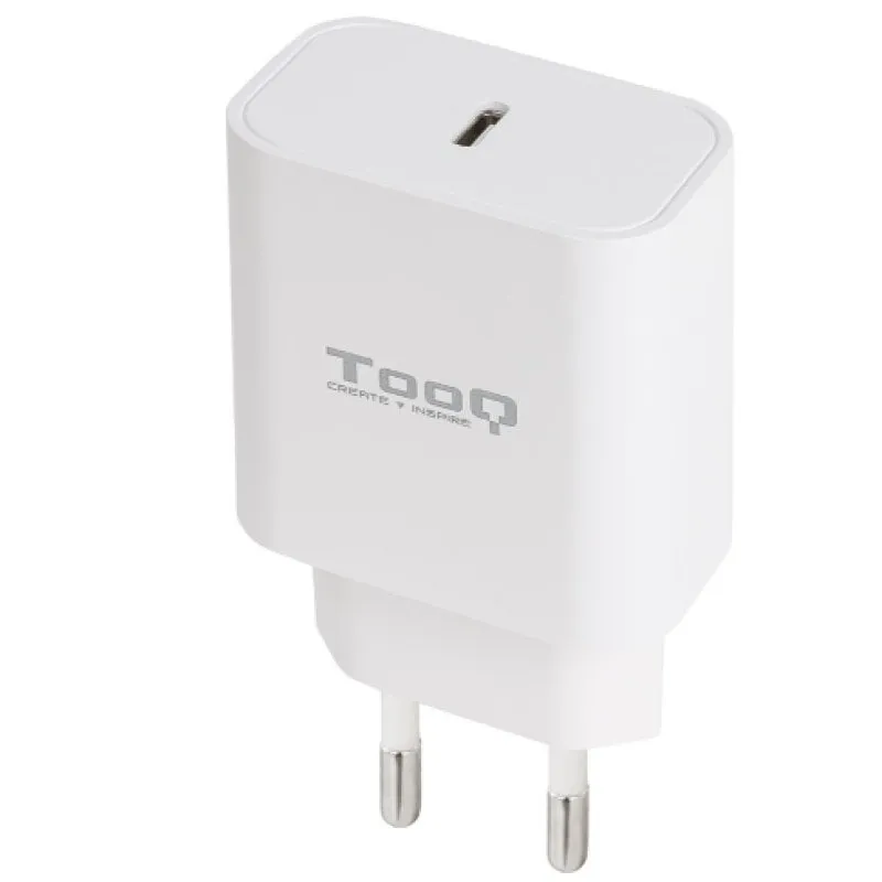 TooQ TQWC-PDUSBC20W Caricatore da muro USB-C PD20W Bianco - immagine 1