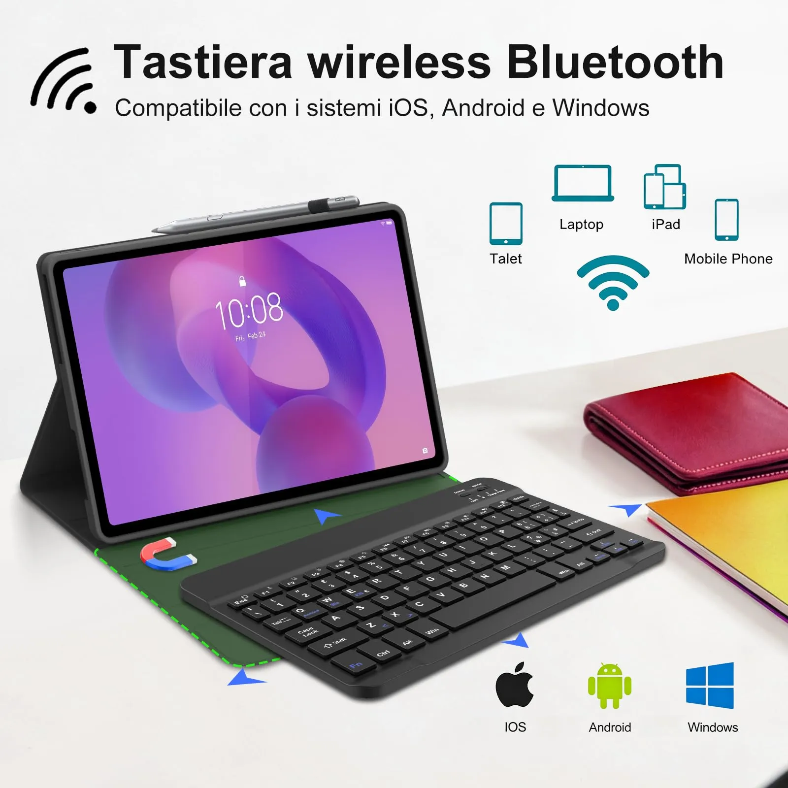FOGARI Per Lenovo Idea Tab 2025 11/Tab M11 2024 11 Pollici Cover Tastiera - immagine 3