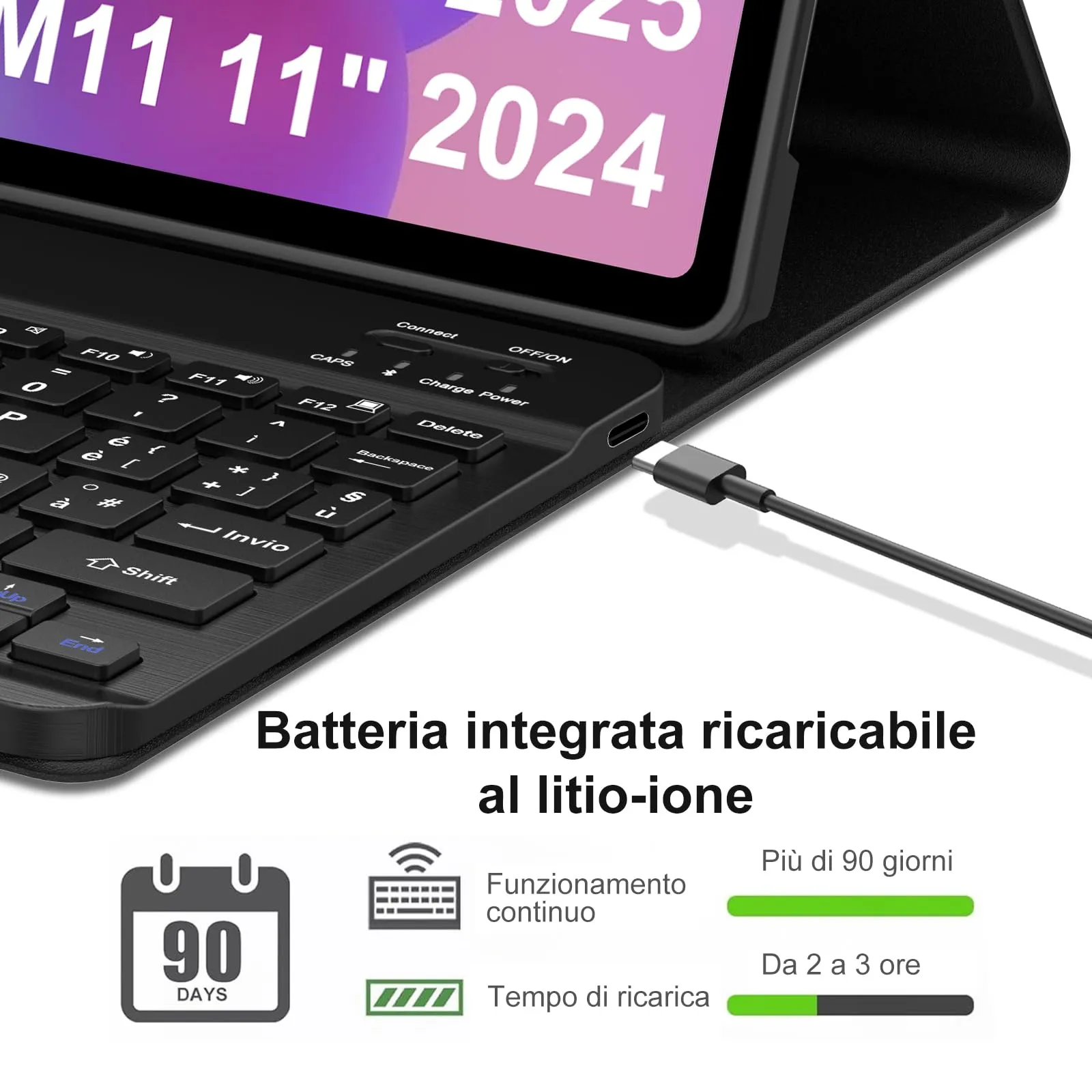 FOGARI Per Lenovo Idea Tab 2025 11/Tab M11 2024 11 Pollici Cover Tastiera - immagine 4
