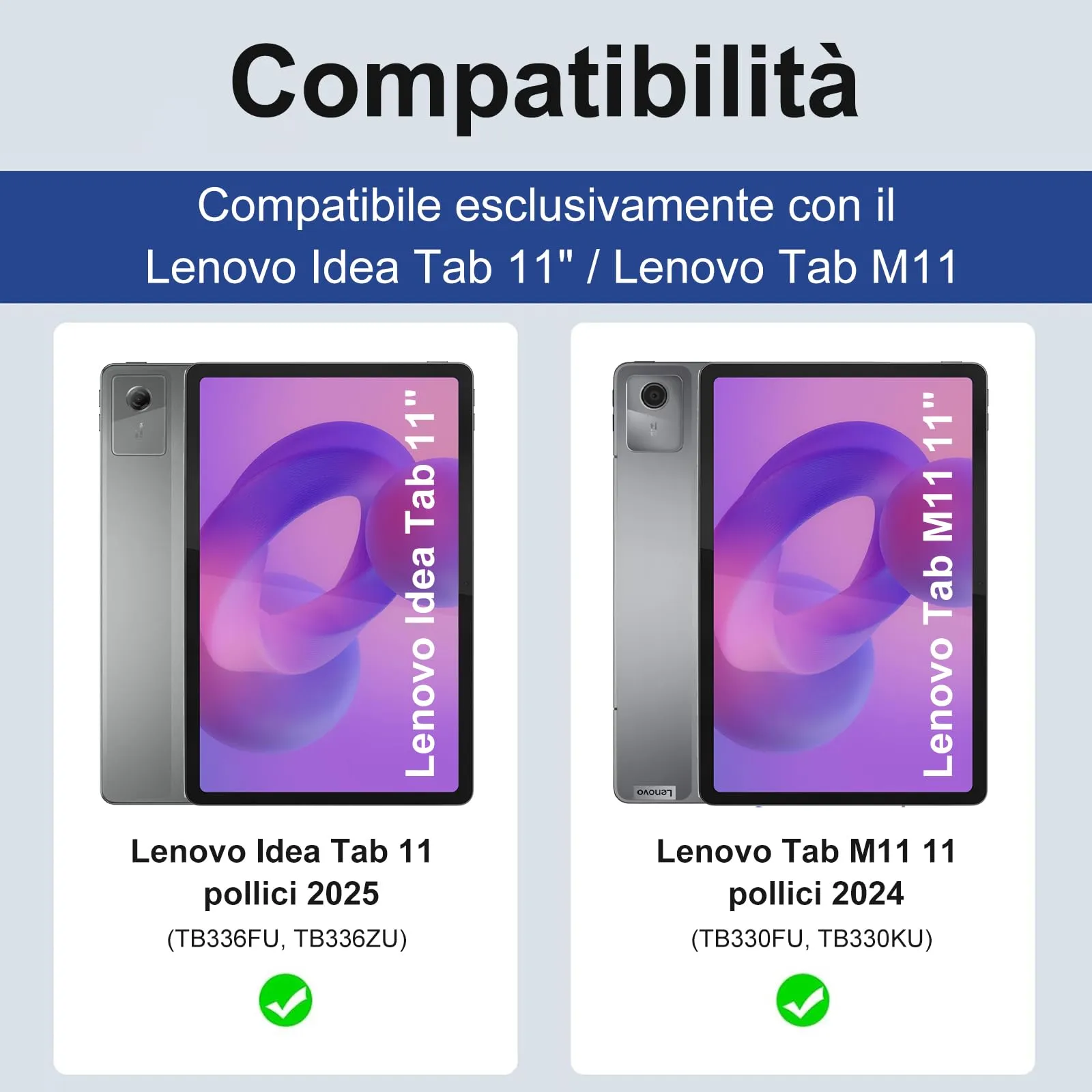FOGARI Per Lenovo Idea Tab 2025 11/Tab M11 2024 11 Pollici Cover Tastiera - immagine 2