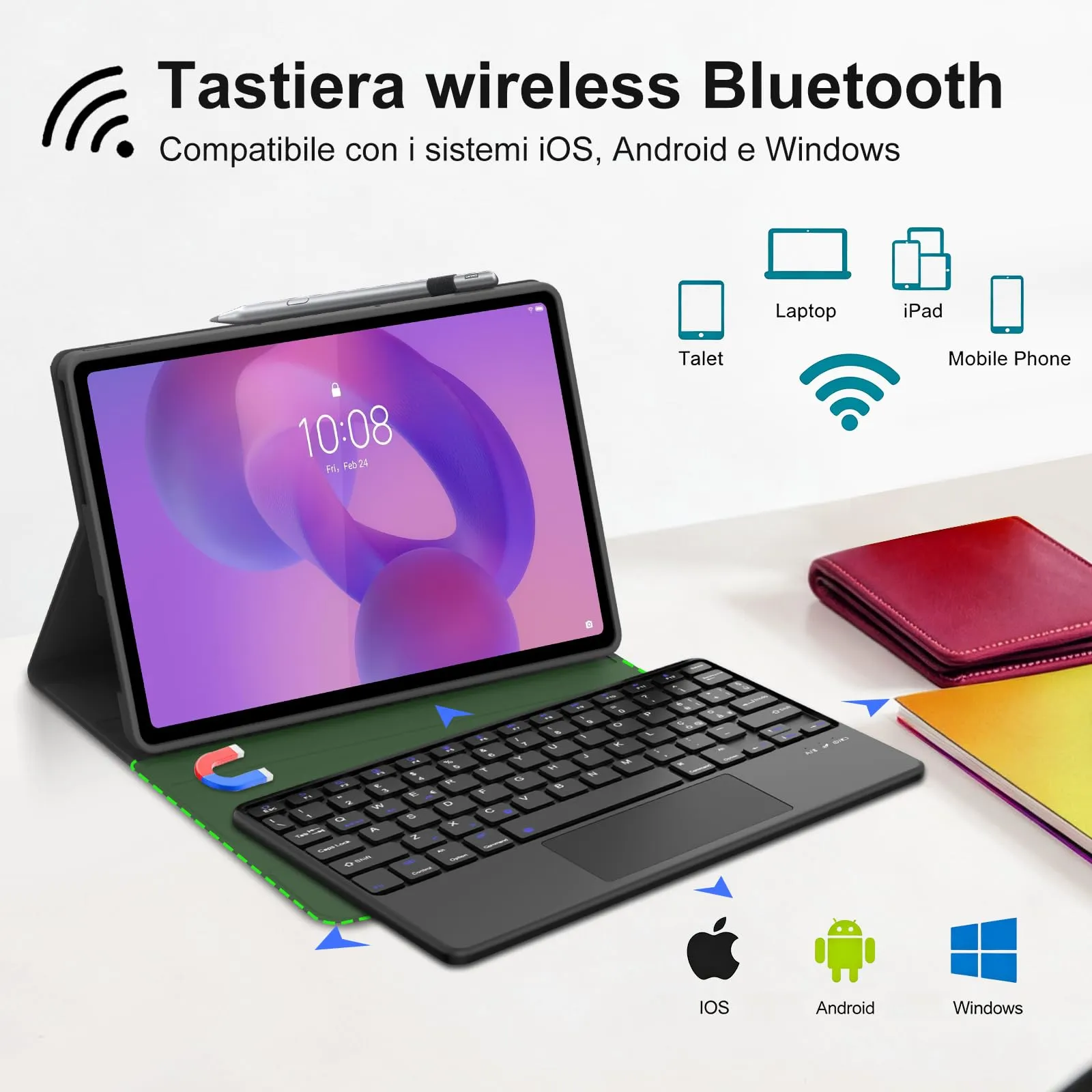 FOGARI Per Lenovo Idea Tab 2025 11/Tab M11 2024 11 Pollici Cover Tastiera - immagine 3