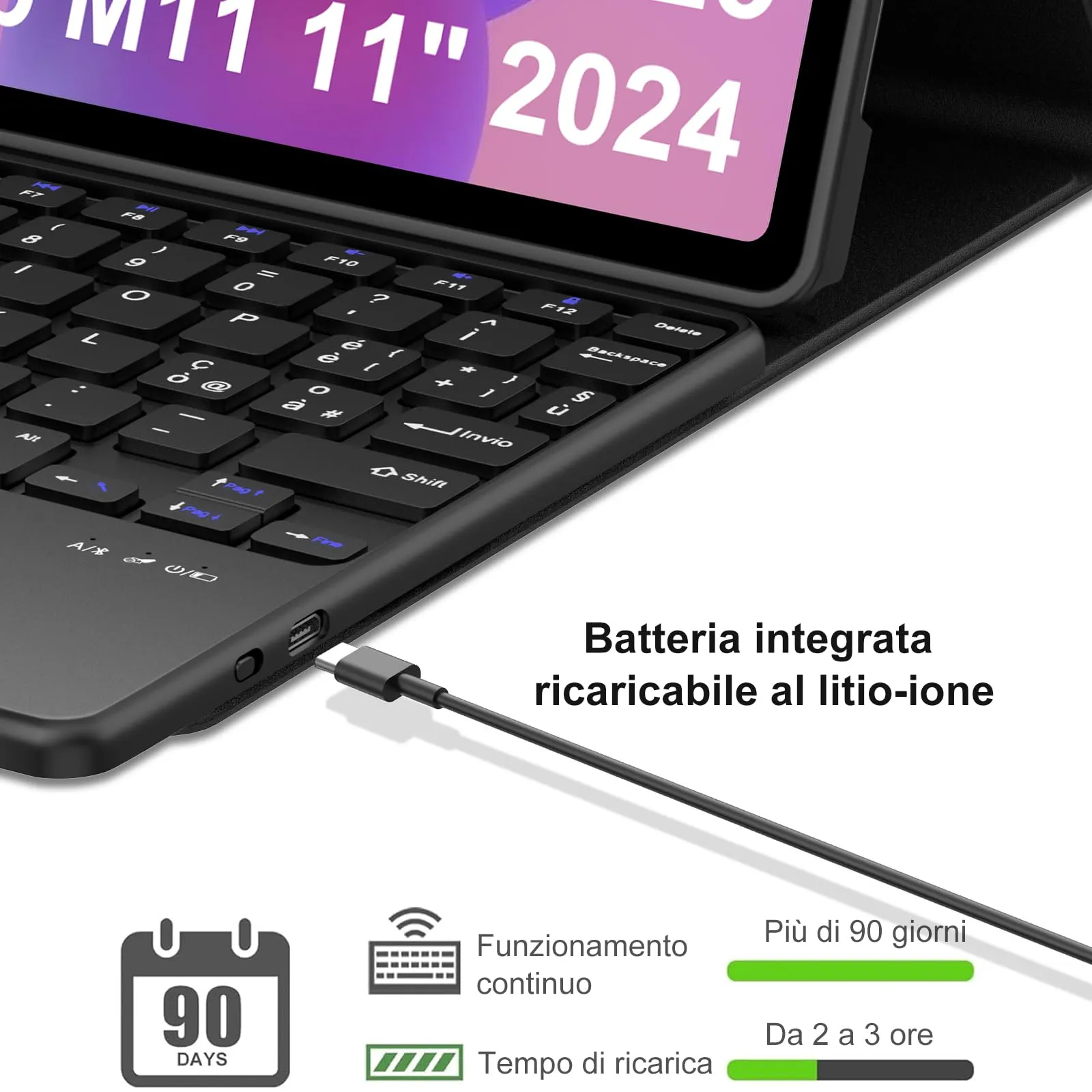 FOGARI Per Lenovo Idea Tab 2025 11/Tab M11 2024 11 Pollici Cover Tastiera - immagine 4