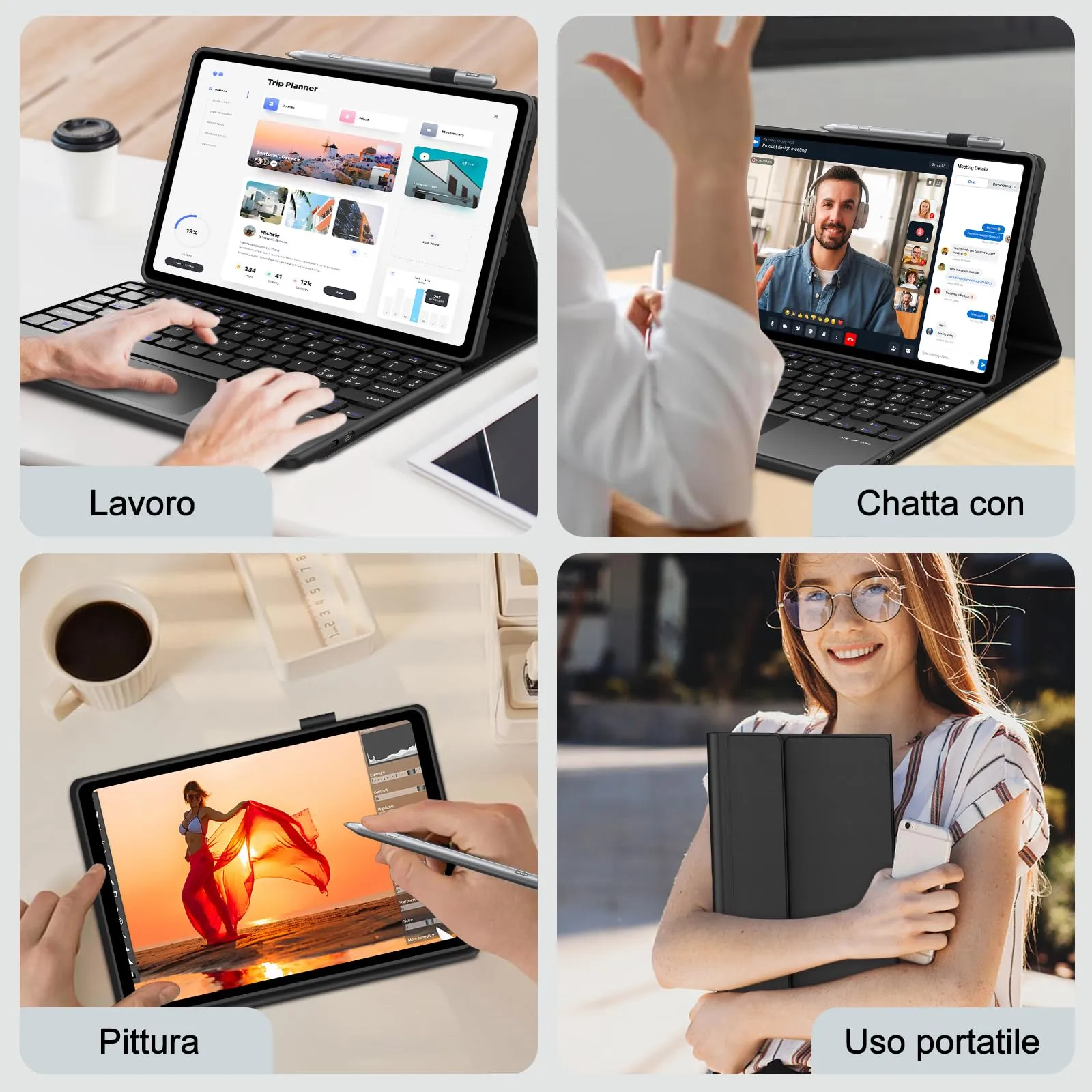 FOGARI Per Lenovo Idea Tab 2025 11/Tab M11 2024 11 Pollici Cover Tastiera - immagine 9