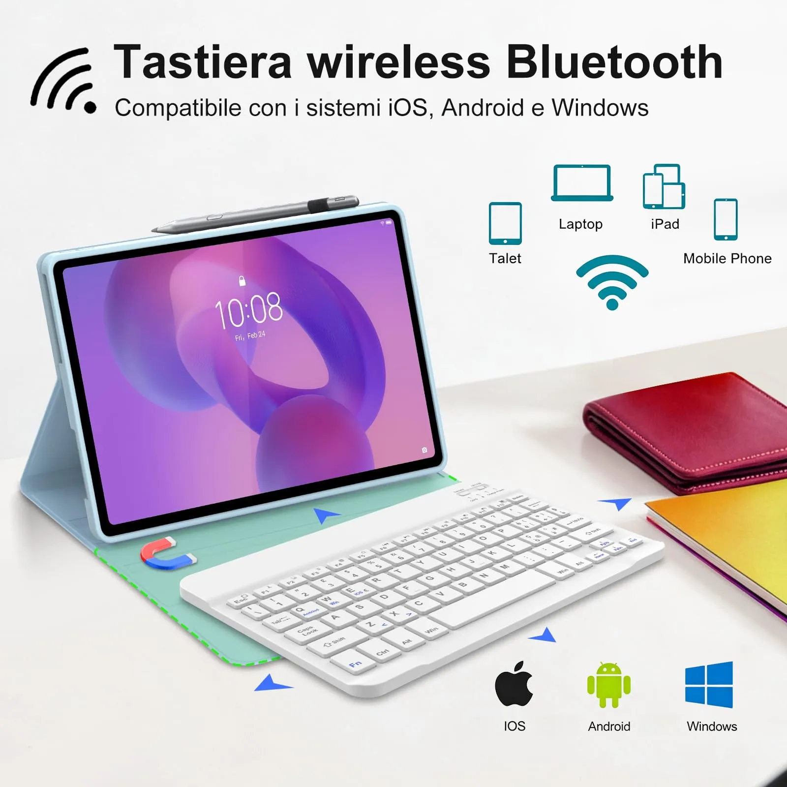 FOGARI Per Lenovo Idea Tab 2025 11/Tab M11 2024 11 Pollici Cover Tastiera - immagine 3