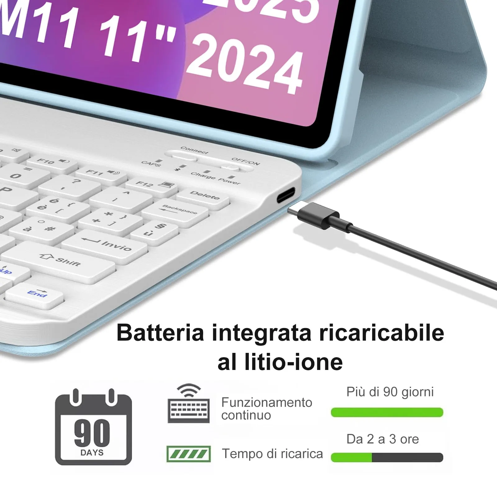 FOGARI Per Lenovo Idea Tab 2025 11/Tab M11 2024 11 Pollici Cover Tastiera - immagine 4