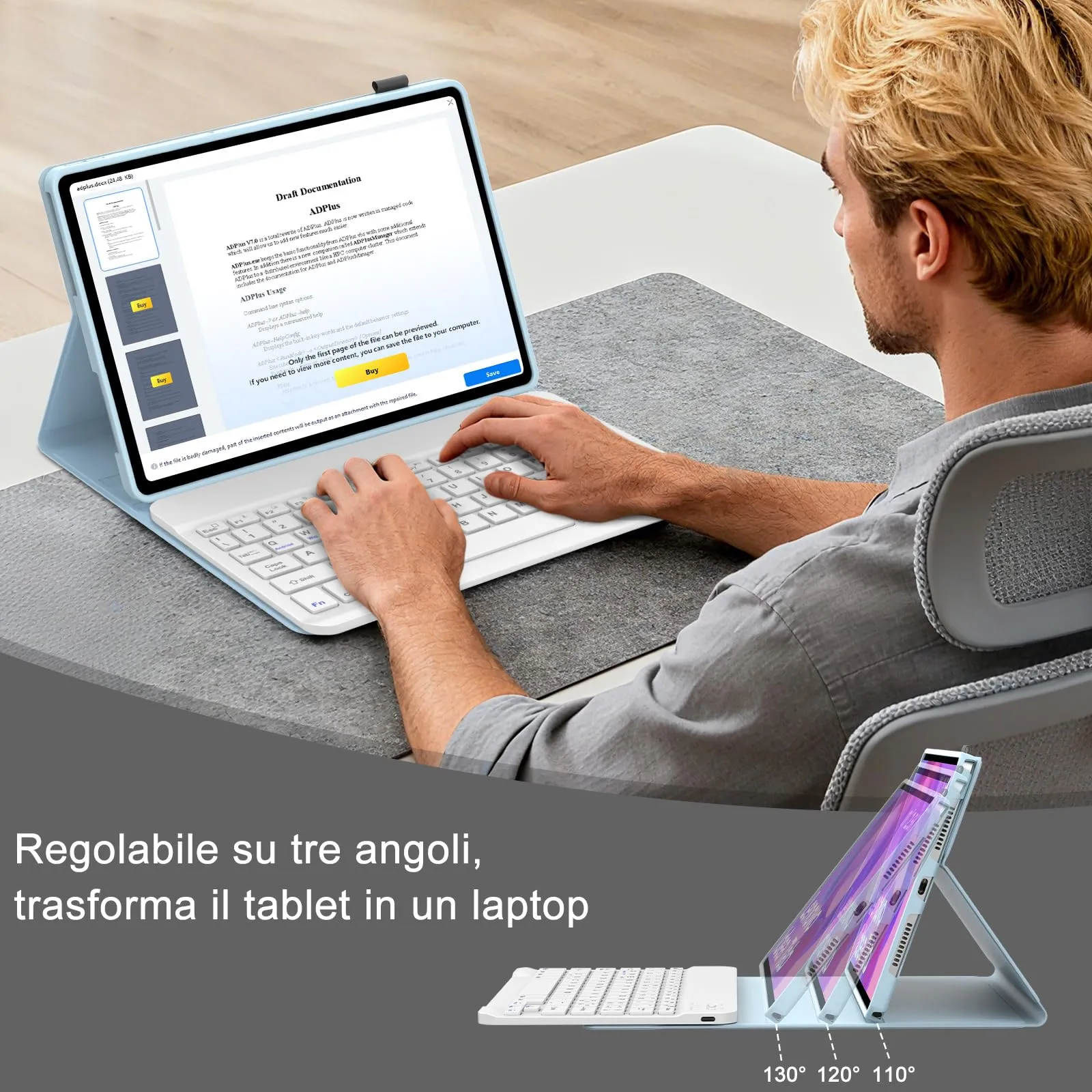 FOGARI Per Lenovo Idea Tab 2025 11/Tab M11 2024 11 Pollici Cover Tastiera - immagine 7