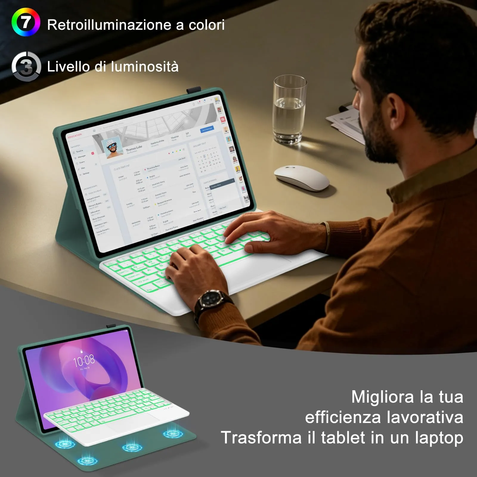 FOGARI Per Lenovo Idea Tab 2025 11/Tab M11 2024 11 Pollici Cover Tastiera - immagine 6