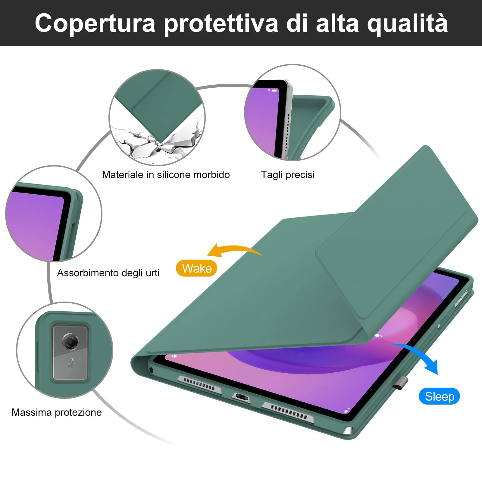 FOGARI Per Lenovo Idea Tab 2025 11/Tab M11 2024 11 Pollici Cover Tastiera - immagine 7