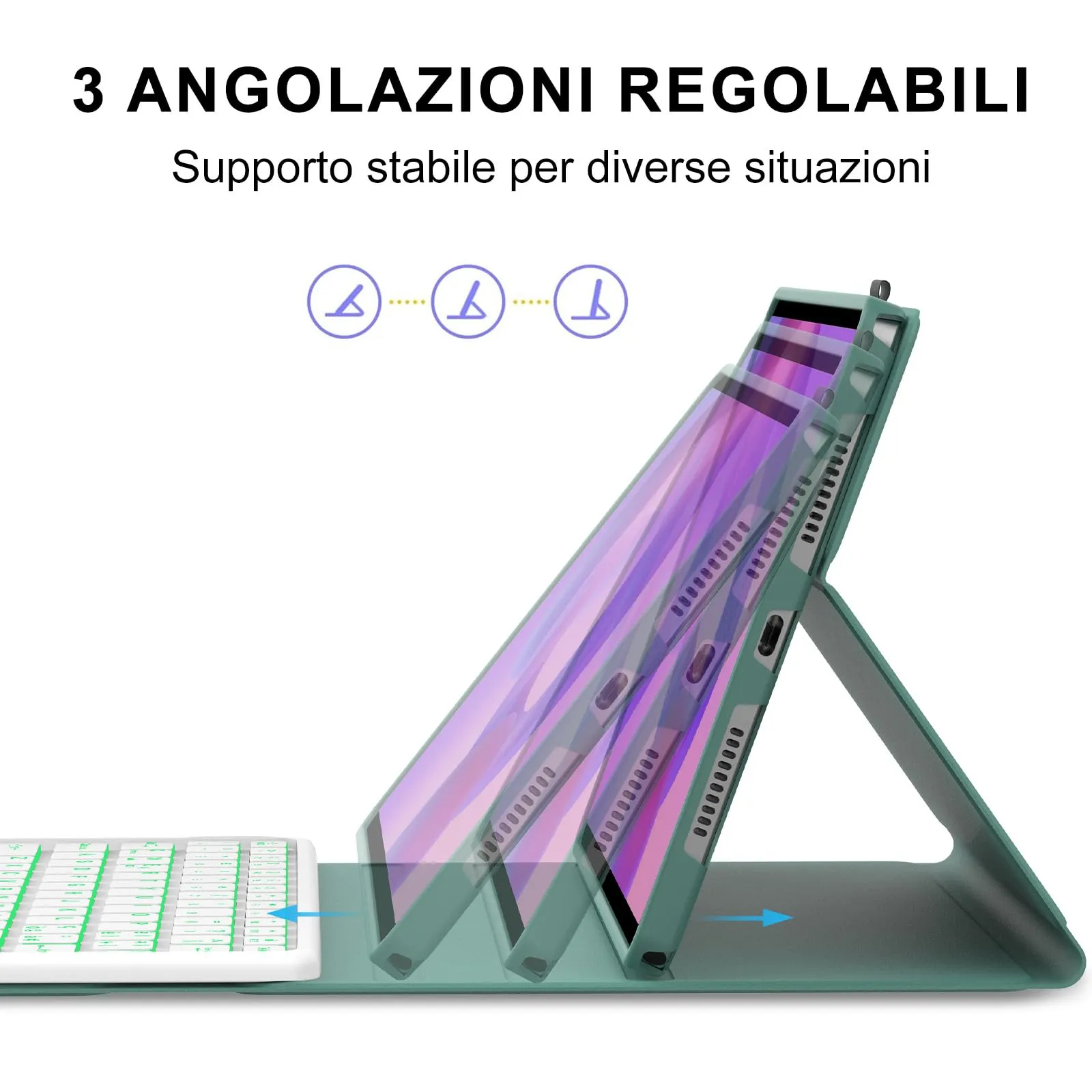 FOGARI Per Lenovo Idea Tab 2025 11/Tab M11 2024 11 Pollici Cover Tastiera - immagine 8