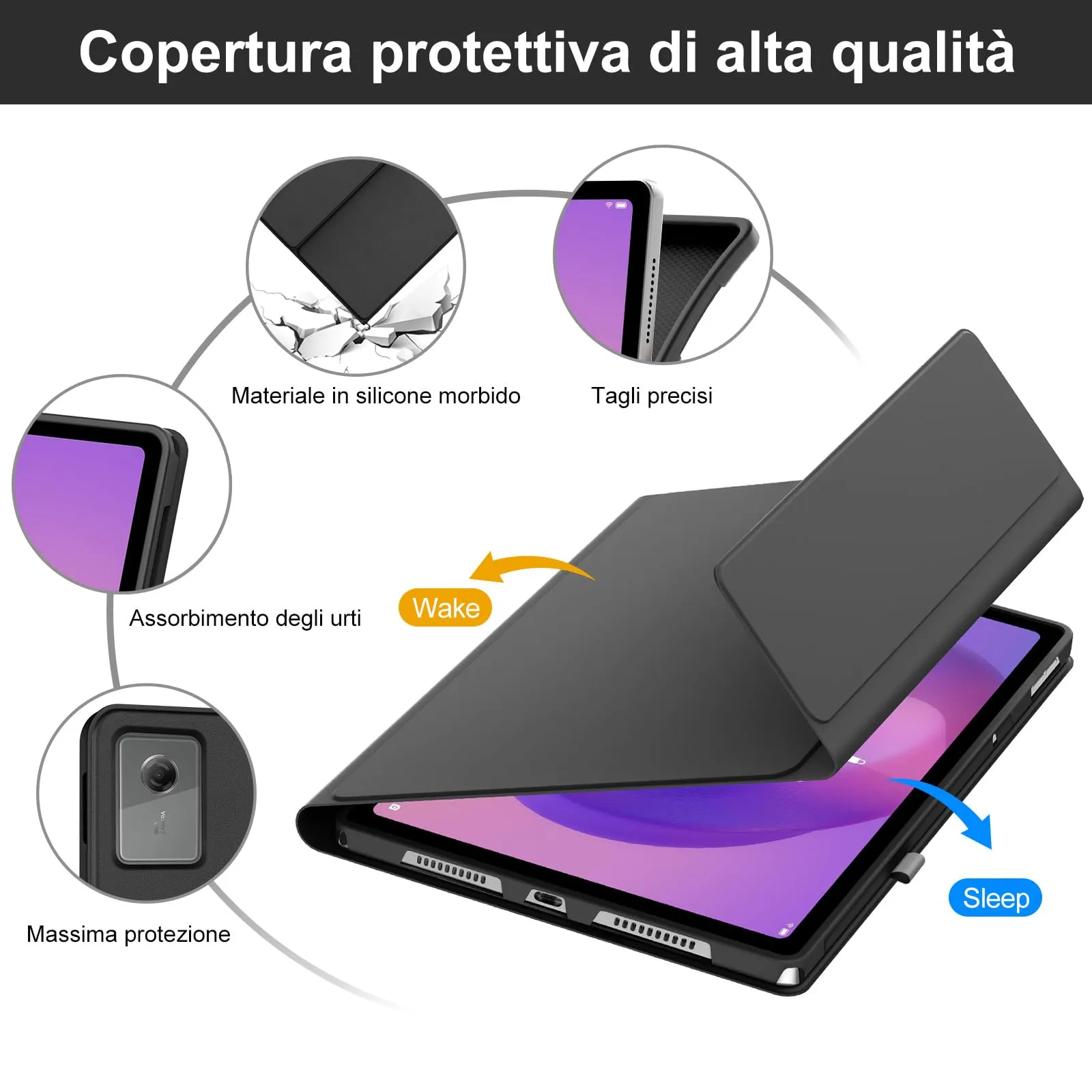 FOGARI Per Lenovo Idea Tab 2025 11/Tab M11 2024 11 Pollici Cover Tastiera - immagine 7