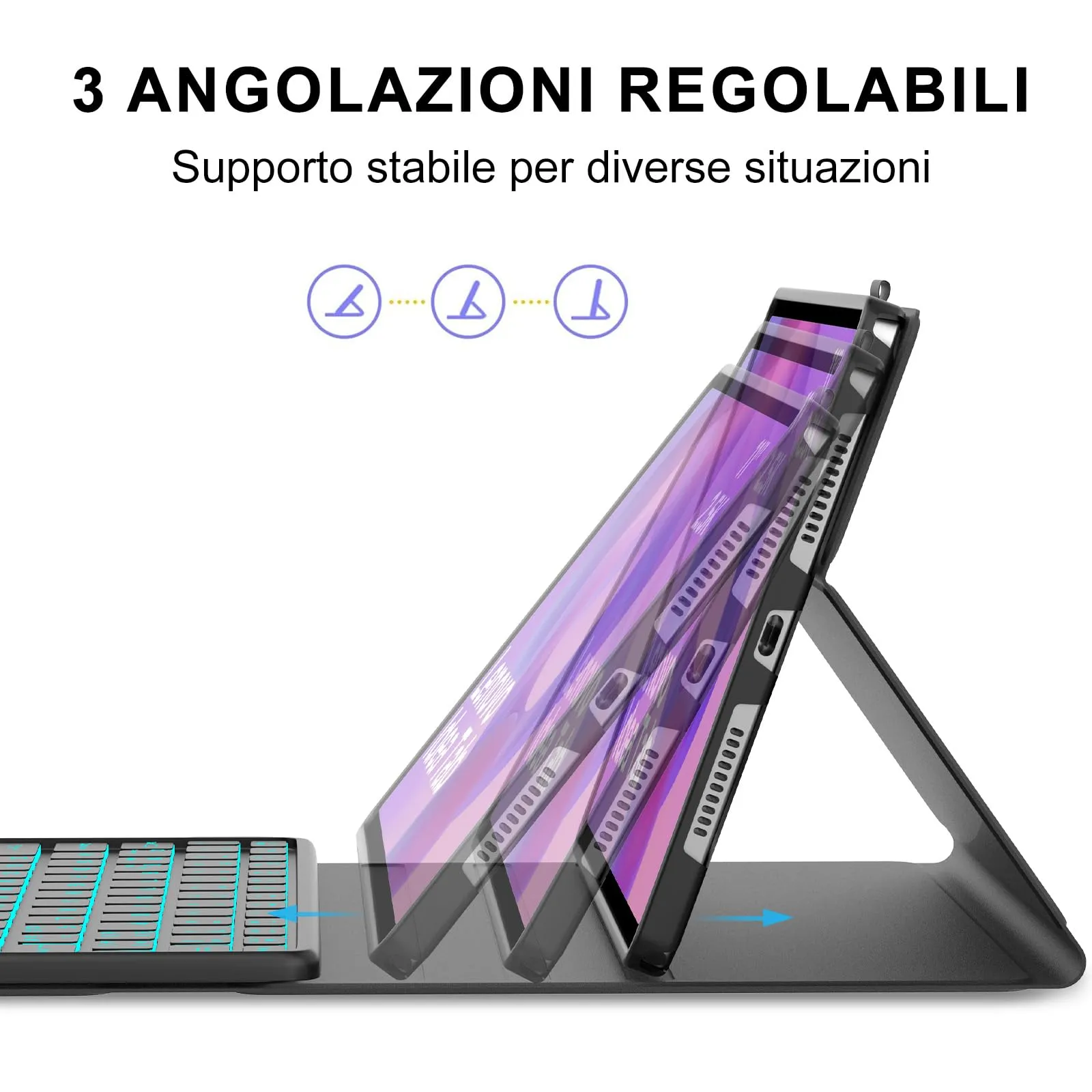 FOGARI Per Lenovo Idea Tab 2025 11/Tab M11 2024 11 Pollici Cover Tastiera - immagine 8