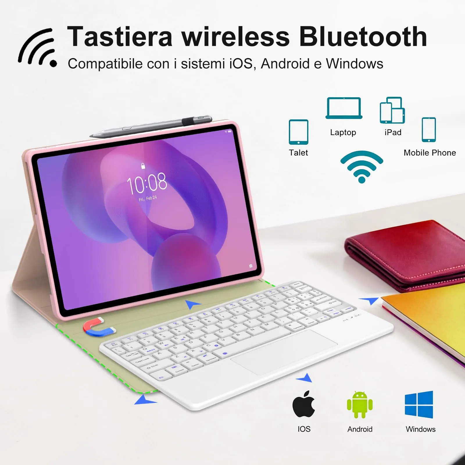 FOGARI Per Lenovo Idea Tab 2025 11/Tab M11 2024 11 Pollici Cover Tastiera - immagine 3