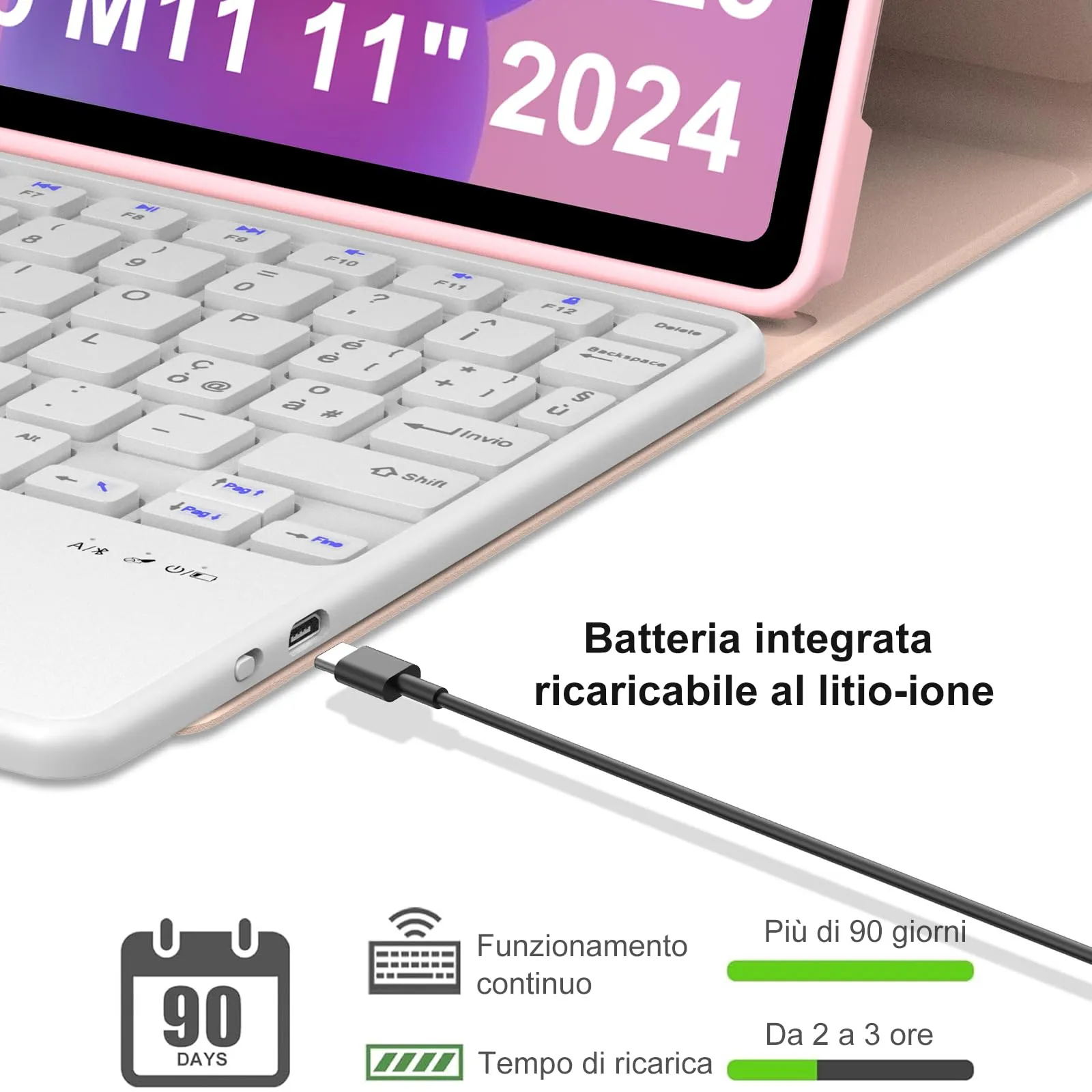 FOGARI Per Lenovo Idea Tab 2025 11/Tab M11 2024 11 Pollici Cover Tastiera - immagine 4