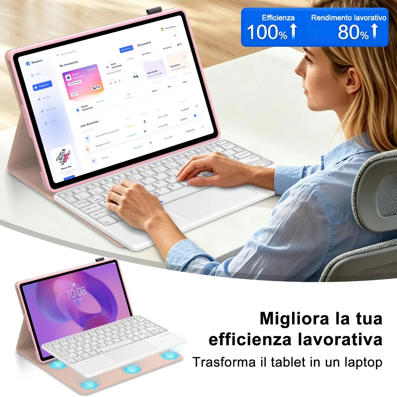 FOGARI Per Lenovo Idea Tab 2025 11/Tab M11 2024 11 Pollici Cover Tastiera - immagine 8