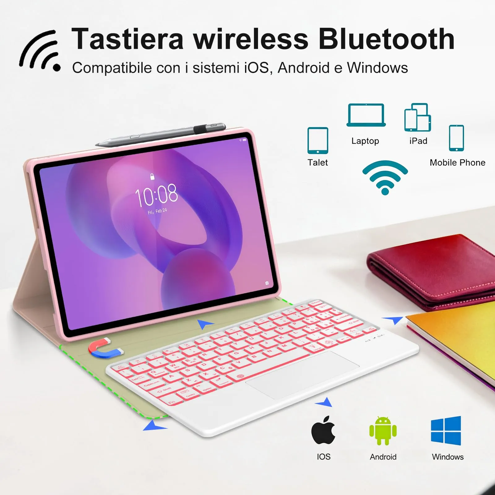 FOGARI Per Lenovo Idea Tab 2025 11/Tab M11 2024 11 Pollici Cover Tastiera - immagine 3