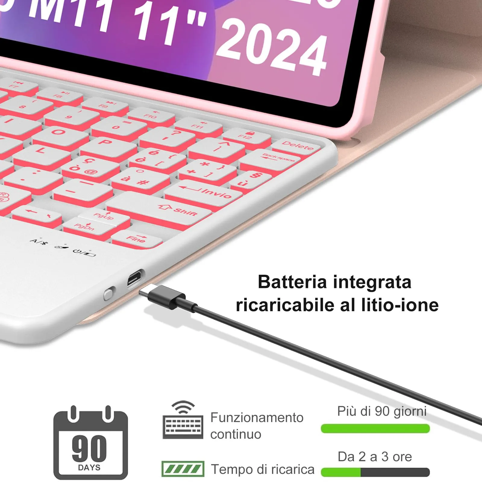 FOGARI Per Lenovo Idea Tab 2025 11/Tab M11 2024 11 Pollici Cover Tastiera - immagine 4