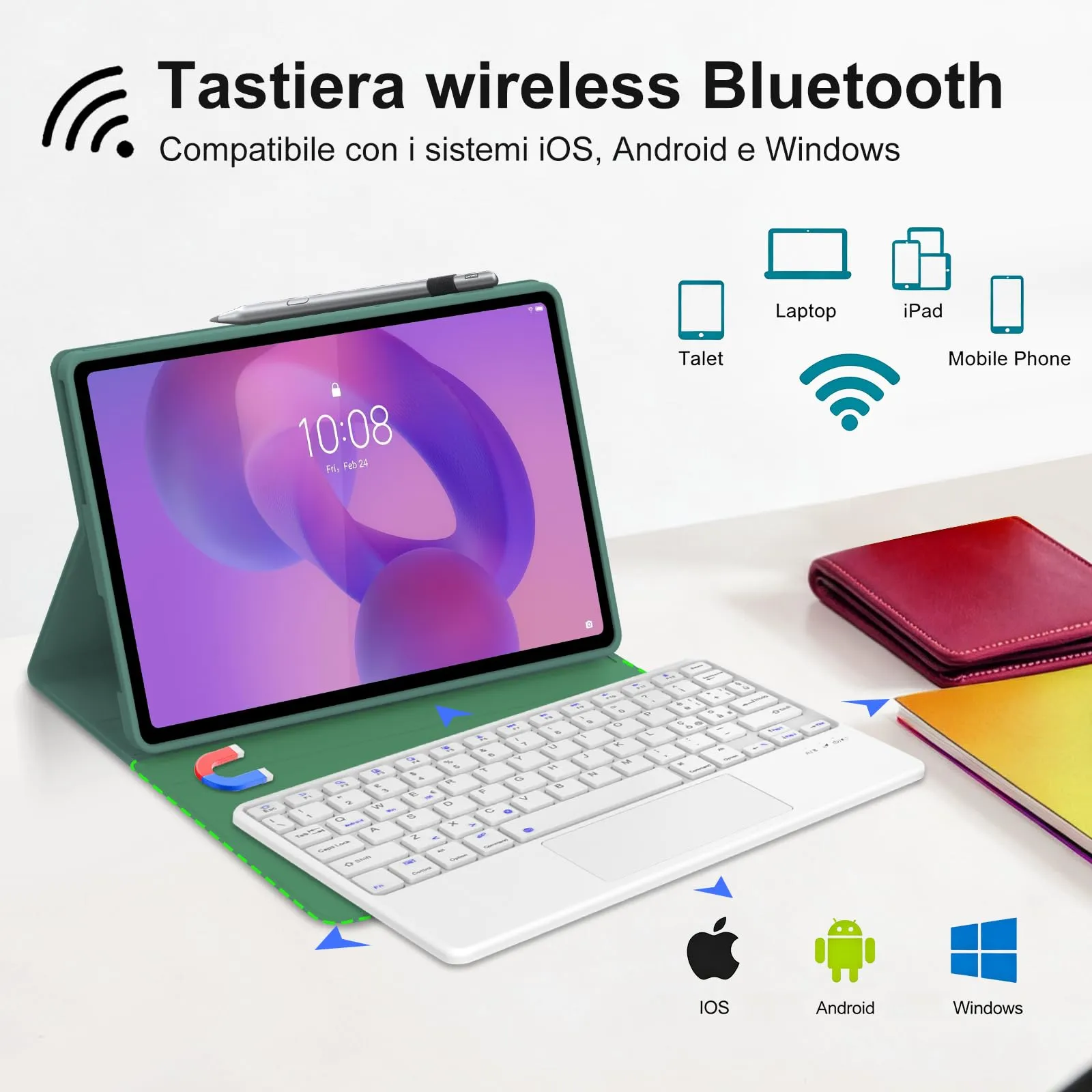 FOGARI Per Lenovo Idea Tab 2025 11/Tab M11 2024 11 Pollici Cover Tastiera - immagine 3