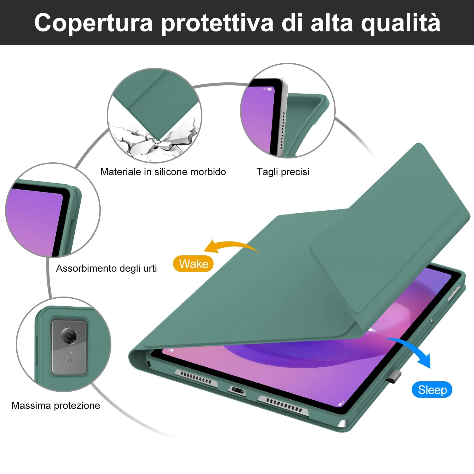 FOGARI Per Lenovo Idea Tab 2025 11/Tab M11 2024 11 Pollici Cover Tastiera - immagine 6