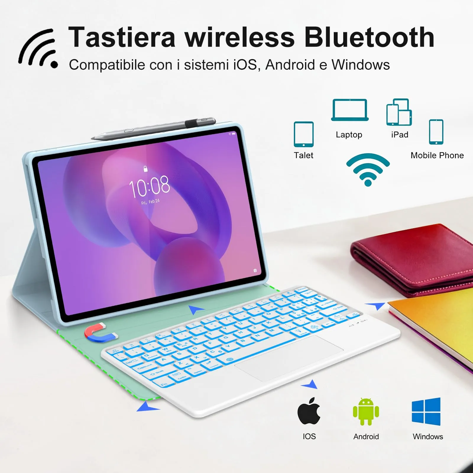 FOGARI Per Lenovo Idea Tab 2025 11/Tab M11 2024 11 Pollici Cover Tastiera - immagine 3