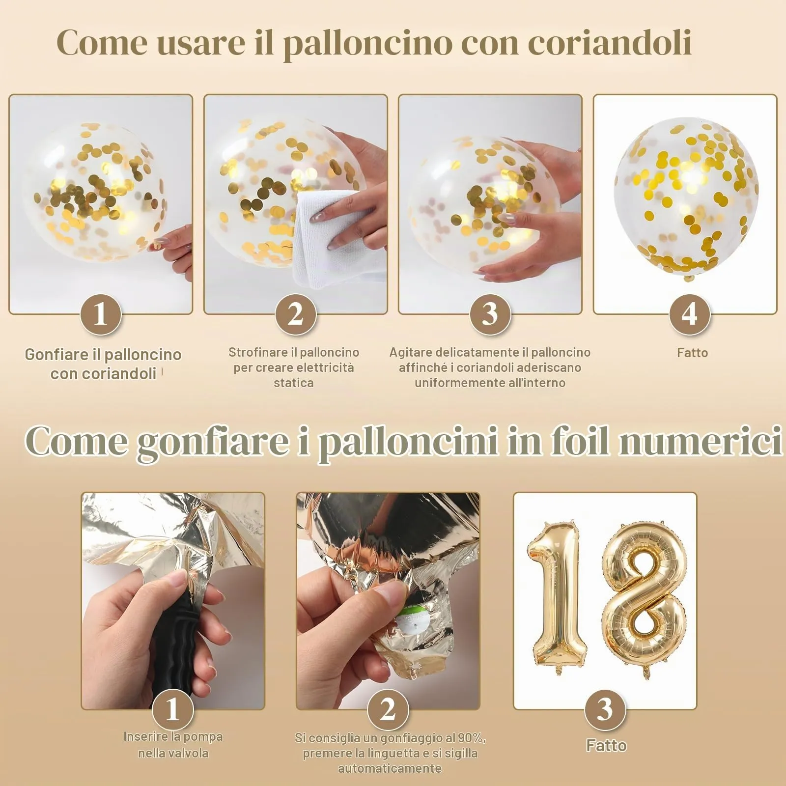 Palloncini 18 Anni Compleanno Sabbia Bianco Oro, Decorazioni Compleanno 18 Anni Ragazza Ragazzo con Palloncini Compleanno Numero 18, Striscione Happy 18th Birthday, Torta Decorazione, Festoni - immagine 8