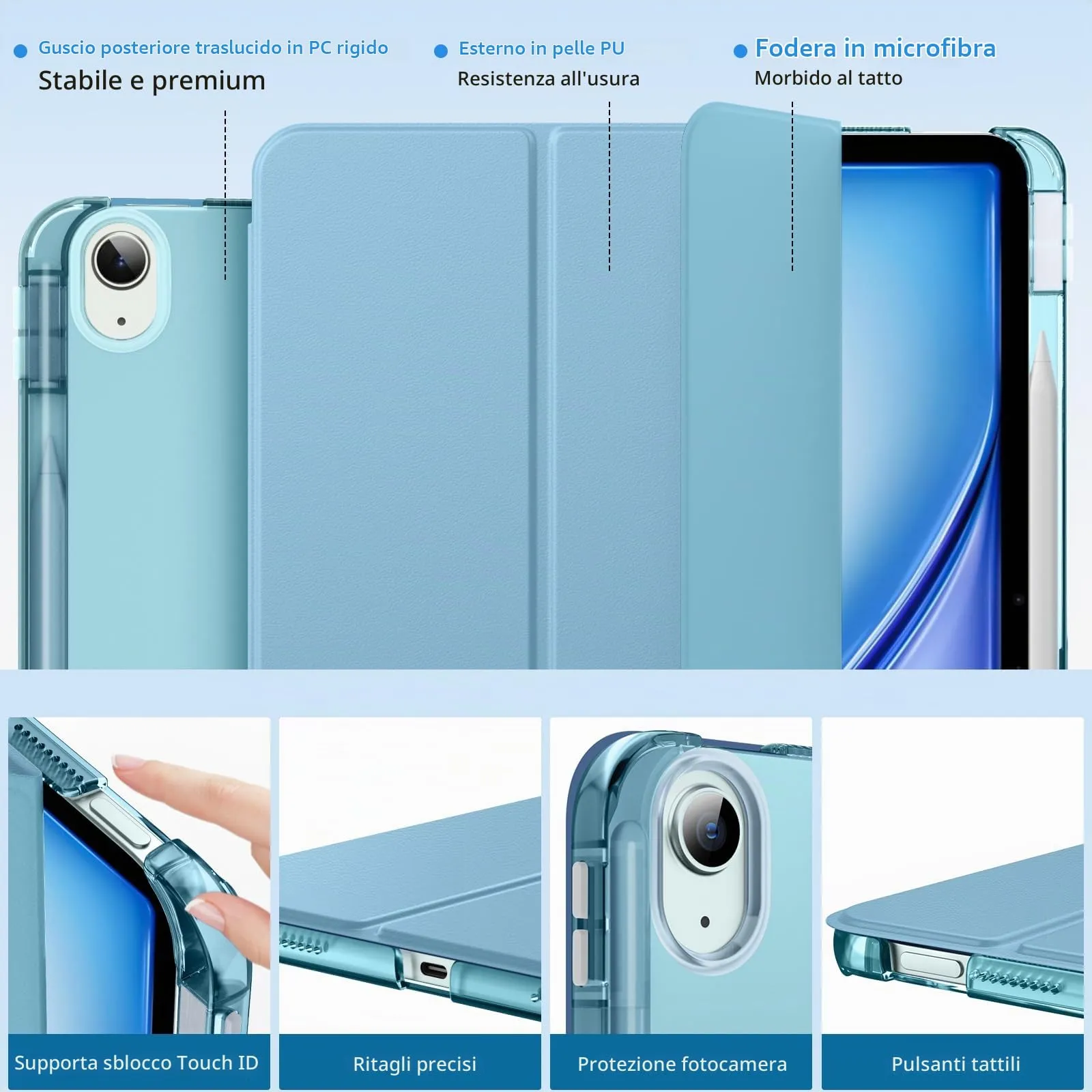 MoKo Cover per iPad Air 13 Pollici Case (M4/M3/M2) con Portapenna - immagine 3