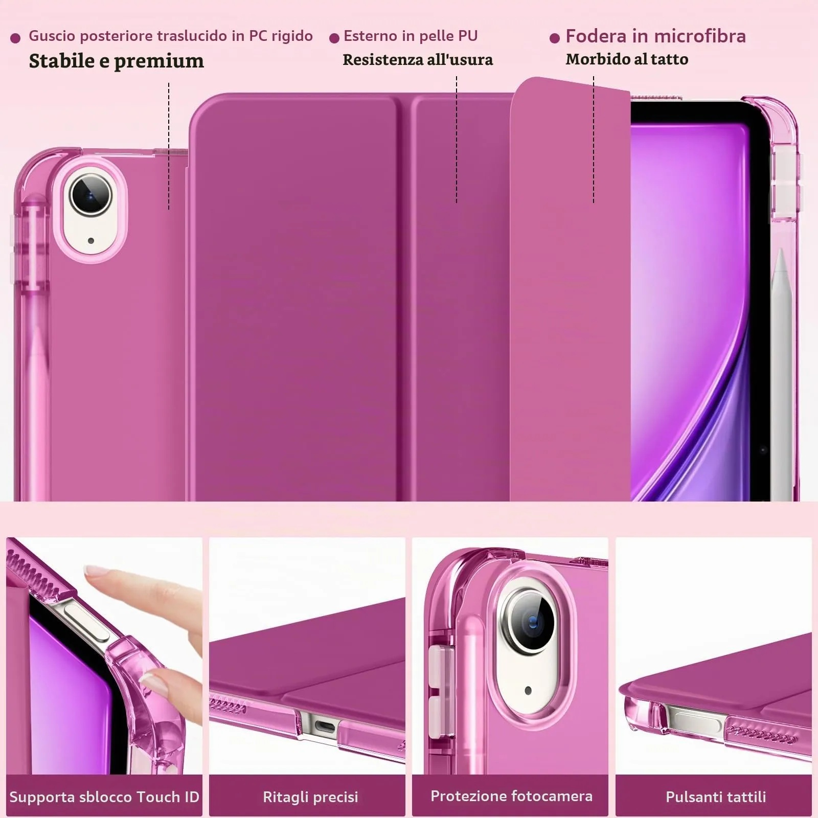 MoKo Cover per iPad Air 13 Pollici Case (M4/M3/M2) con Portapenna - immagine 3