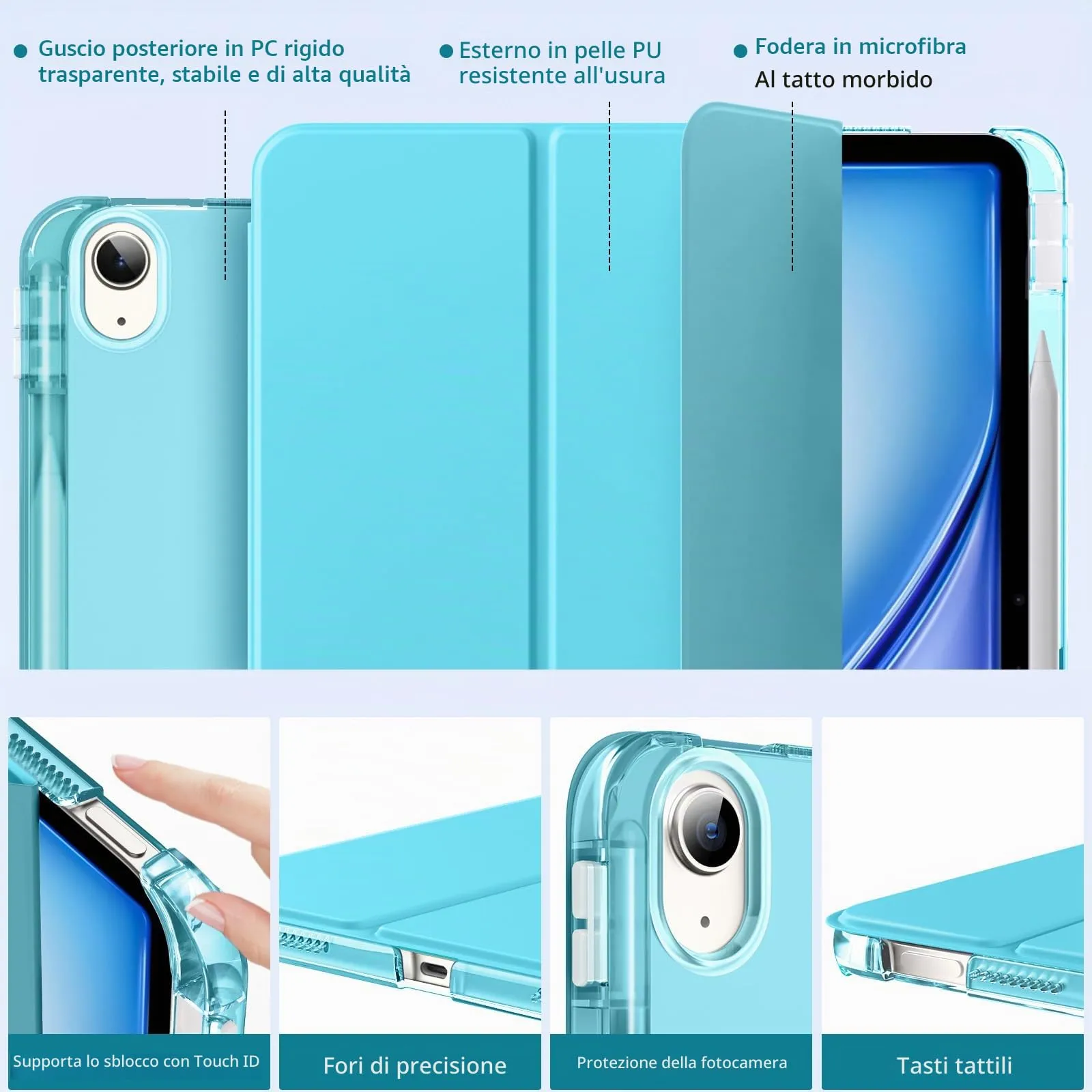 MoKo Cover per iPad Air 13 Pollici Case (M4/M3/M2) con Portapenna - immagine 3