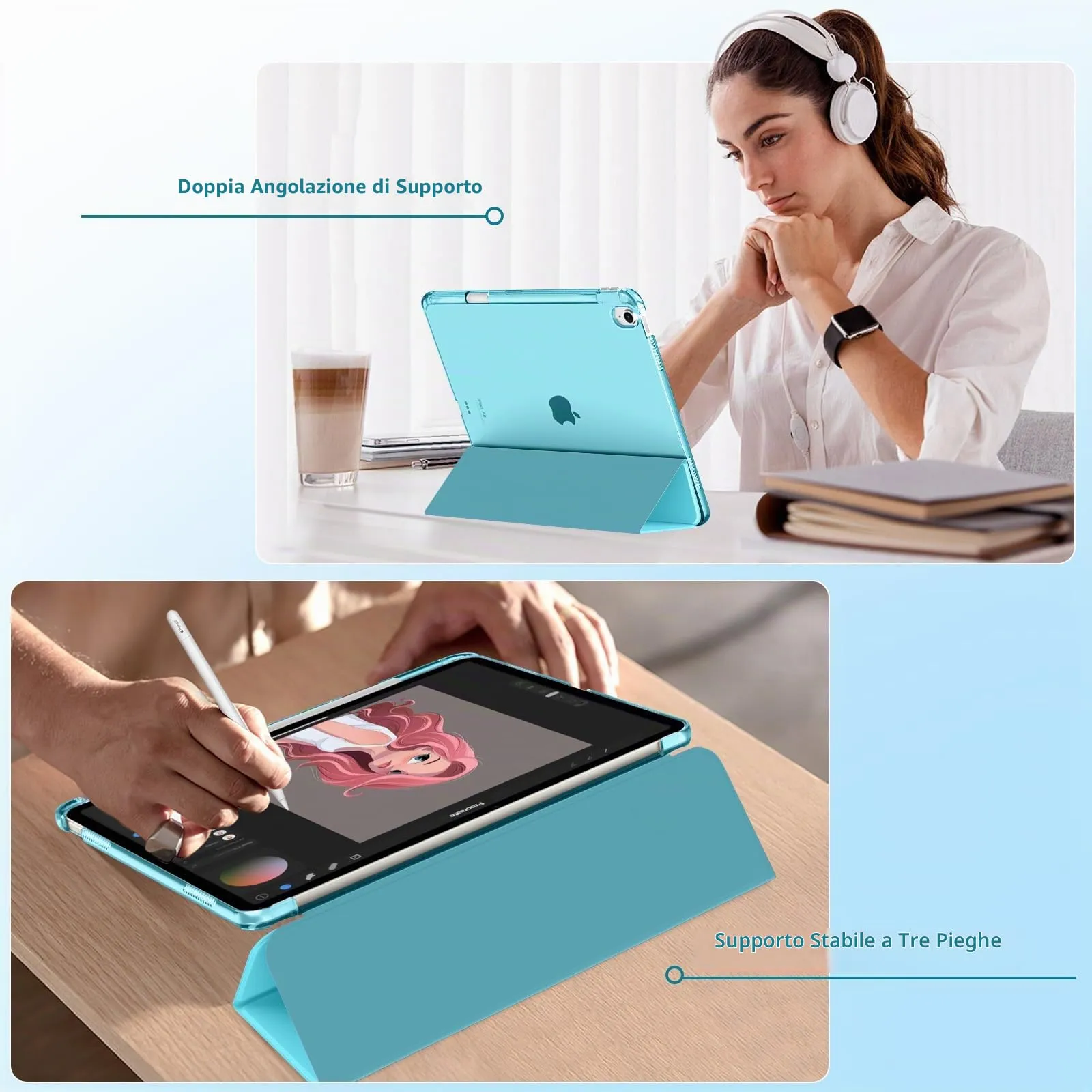 MoKo Cover per iPad Air 13 Pollici Case (M4/M3/M2) con Portapenna - immagine 4