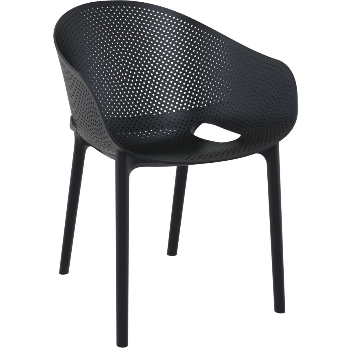 4x Siesta Sedia Sky; 54x60x81 cm (LxPxH); nero; 4 pz. / Pacco - immagine 1