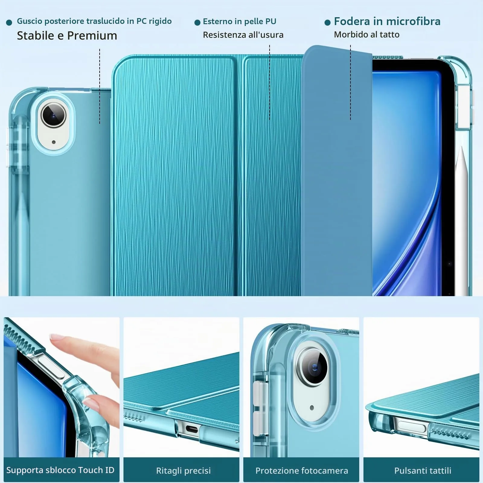 MoKo Cover per iPad Air 13 Pollici Case (M4/M3/M2) con Portapenna - immagine 3