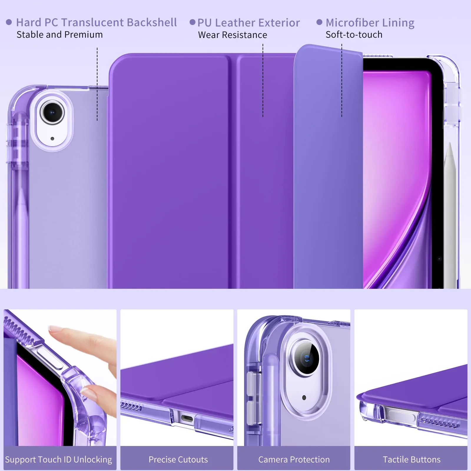 MoKo Cover per iPad Air 13 Pollici Case (M4/M3/M2) con Portapenna - immagine 3