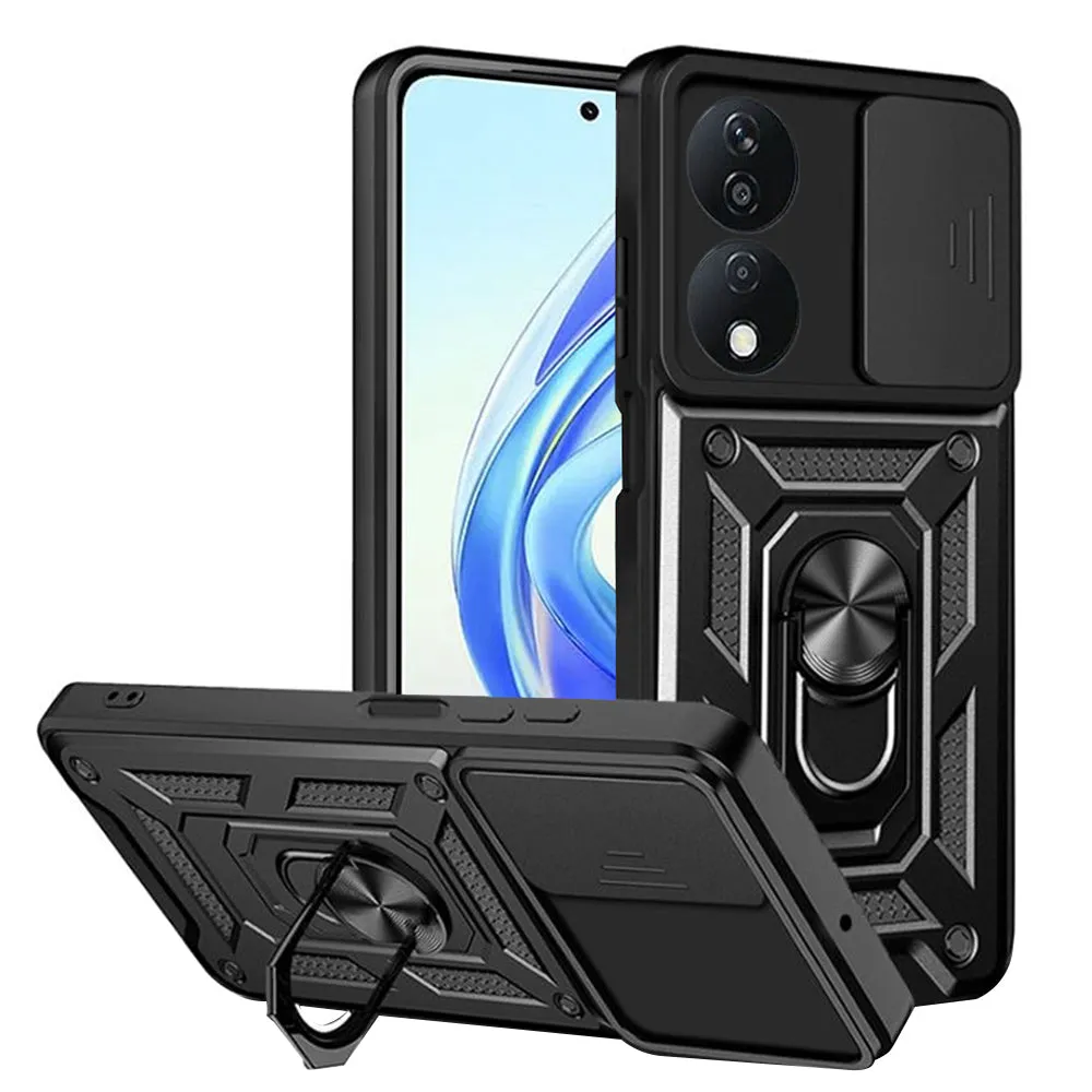Custodia per Honor X7b 5G / 90 Smart / X7b 4G, Techsuit, CamShield, Nera - immagine 1