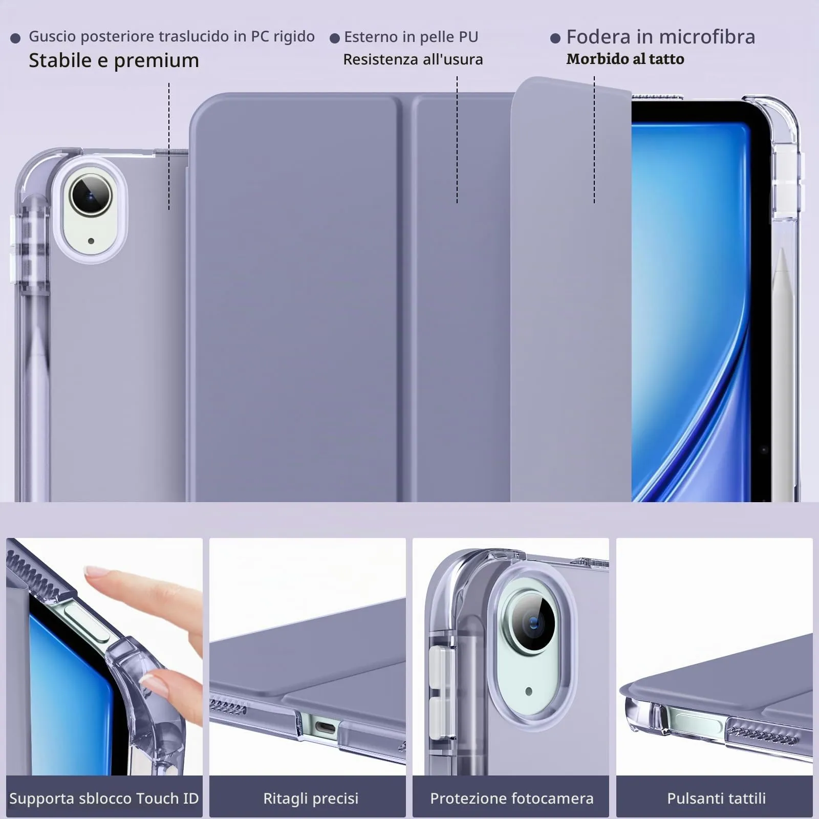 MoKo Cover per iPad Air 13 Pollici Case (M4/M3/M2) con Portapenna - immagine 3