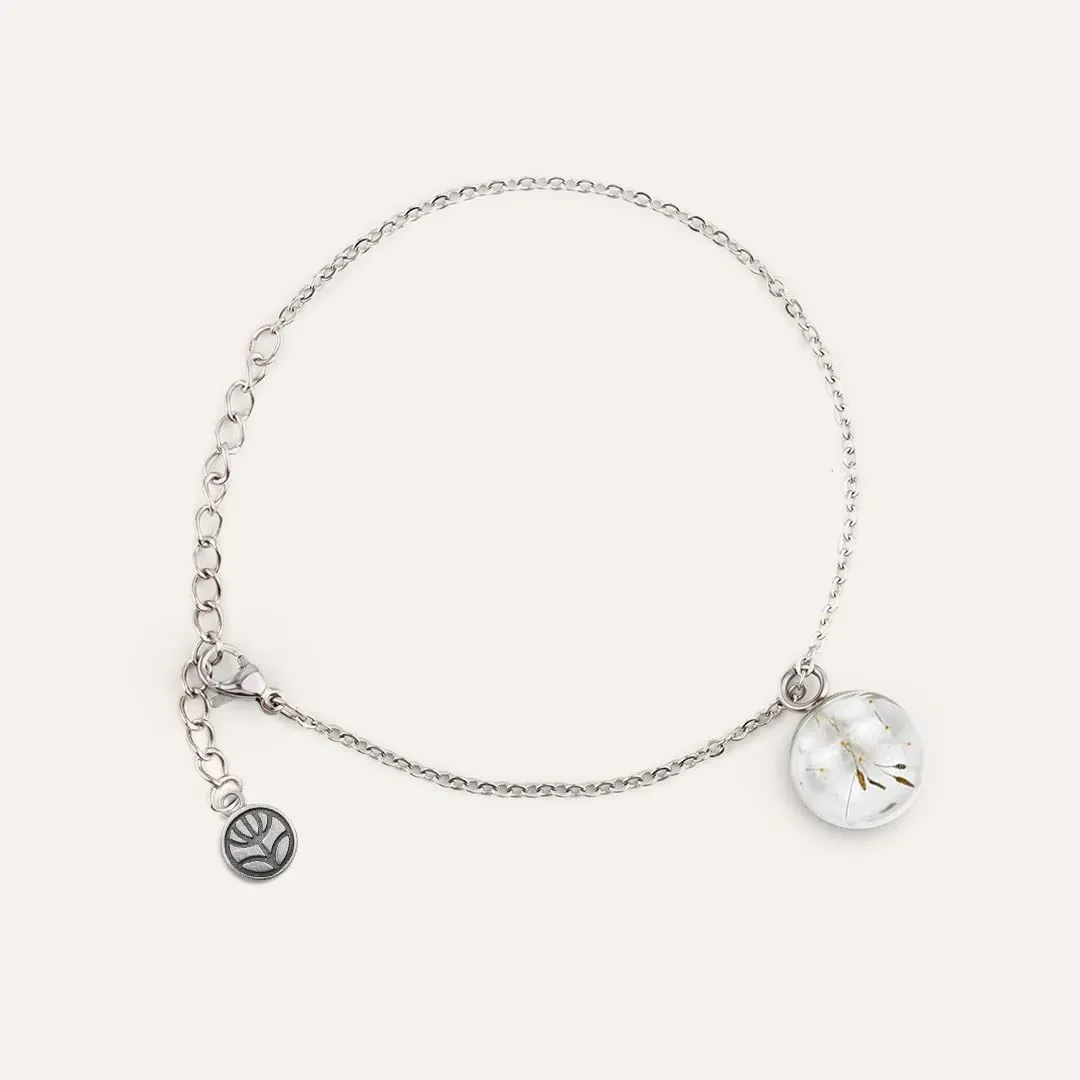 Gioielli Botanici® Parure Donna | Collana Maglie Elegance + Bracciale + Orecchini con Fiori Veri Essiccati in Ampolla di Vetro | Acciaio Inox AISI 316 | Made Italy (Soffione) - immagine 3