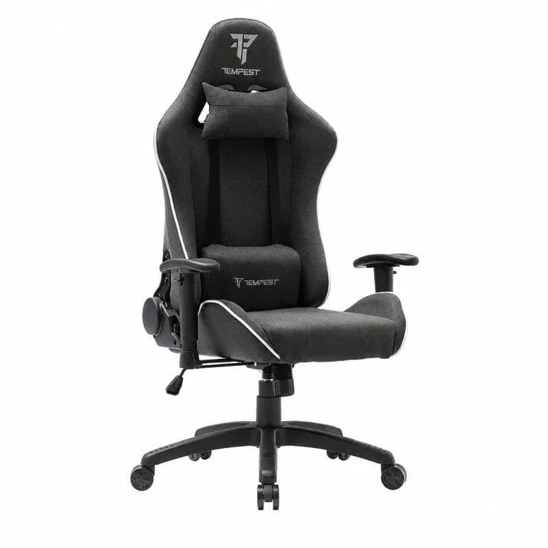 Sedia Gaming Tempest Vanquish Nera/Bianca Tessuto Traspirante - immagine 1