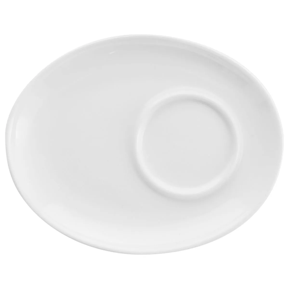 6x PULSIVA Piattino tazza caffè Rio; 11.3x9x1.6 cm (LxLxH); bianco; ovale; 6 pz. / Pacco - immagine 1