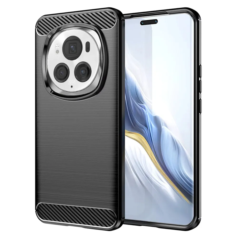 Custodia per Honor Magic6 Pro, Techsuit, Carbonio, Nera - immagine 1