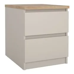 NAIA Comodino 2 Cassetti Cashmere e Jackson hickory Mobile KIT (40,4x40x49,5cm) - immagine 1