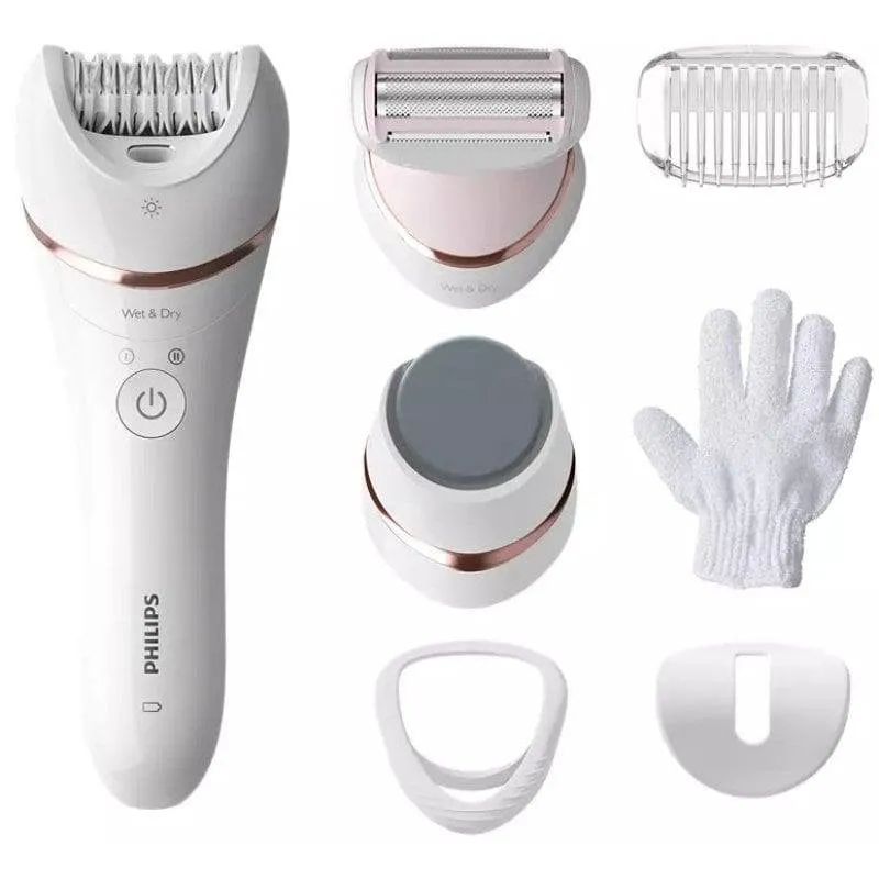 Epilatore Philips Series 8000 BRE730/10 senza Fili 2 Velocità 6 Testine Wet & Dry - immagine 1