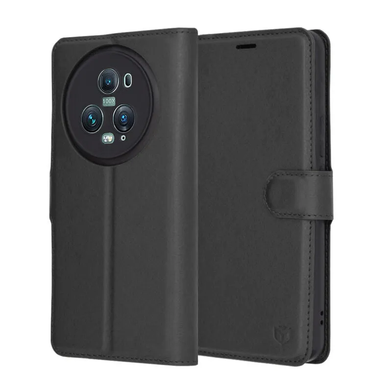 Custodia per Honor Magic5 Pro, Techsuit, Leather Folio, Nera - immagine 1