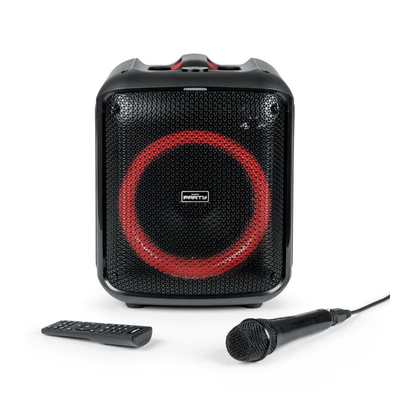 Altoparlante Bluetooth BigBen Cube con effetti luminosi 200W + microfono + telecomando - immagine 1