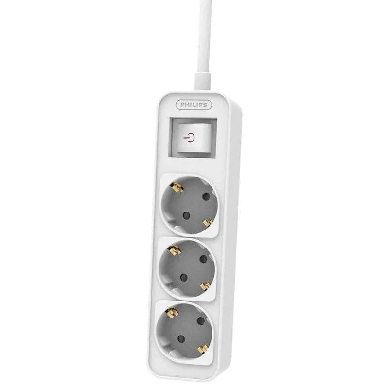 Multipresa Philips CHP2134W/10 3 prese con interruttore e protezione bambini - immagine 1