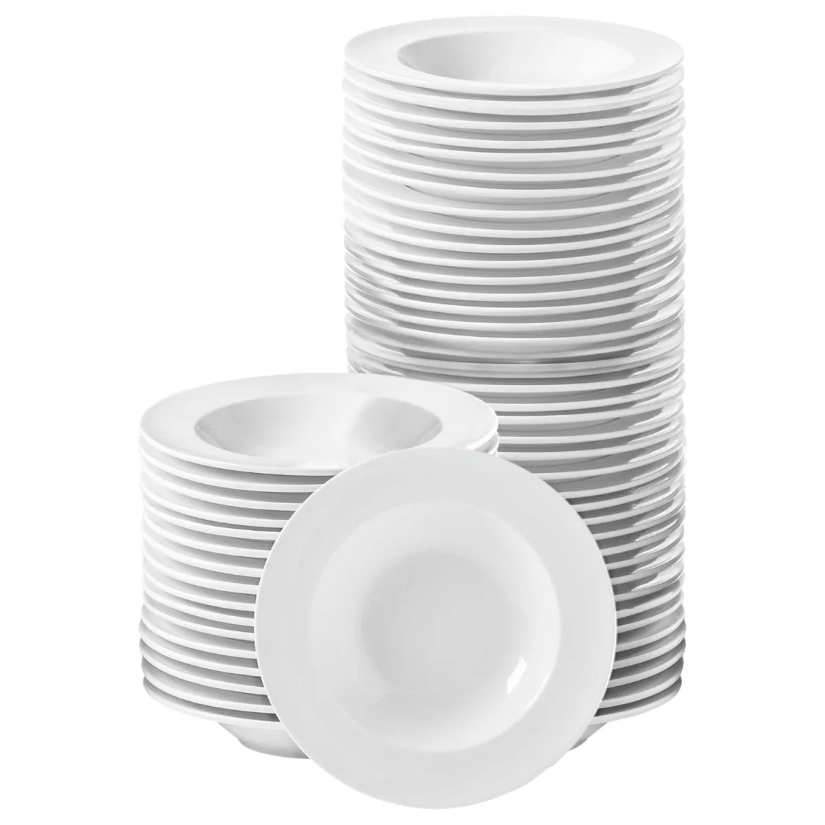 50x PULSIVA Set piatti Super Pack fondi, 50 pezzi; 280 ml, 22x3.6 cm (ØxH); bianco; 50 pz. / Pacco - immagine 1