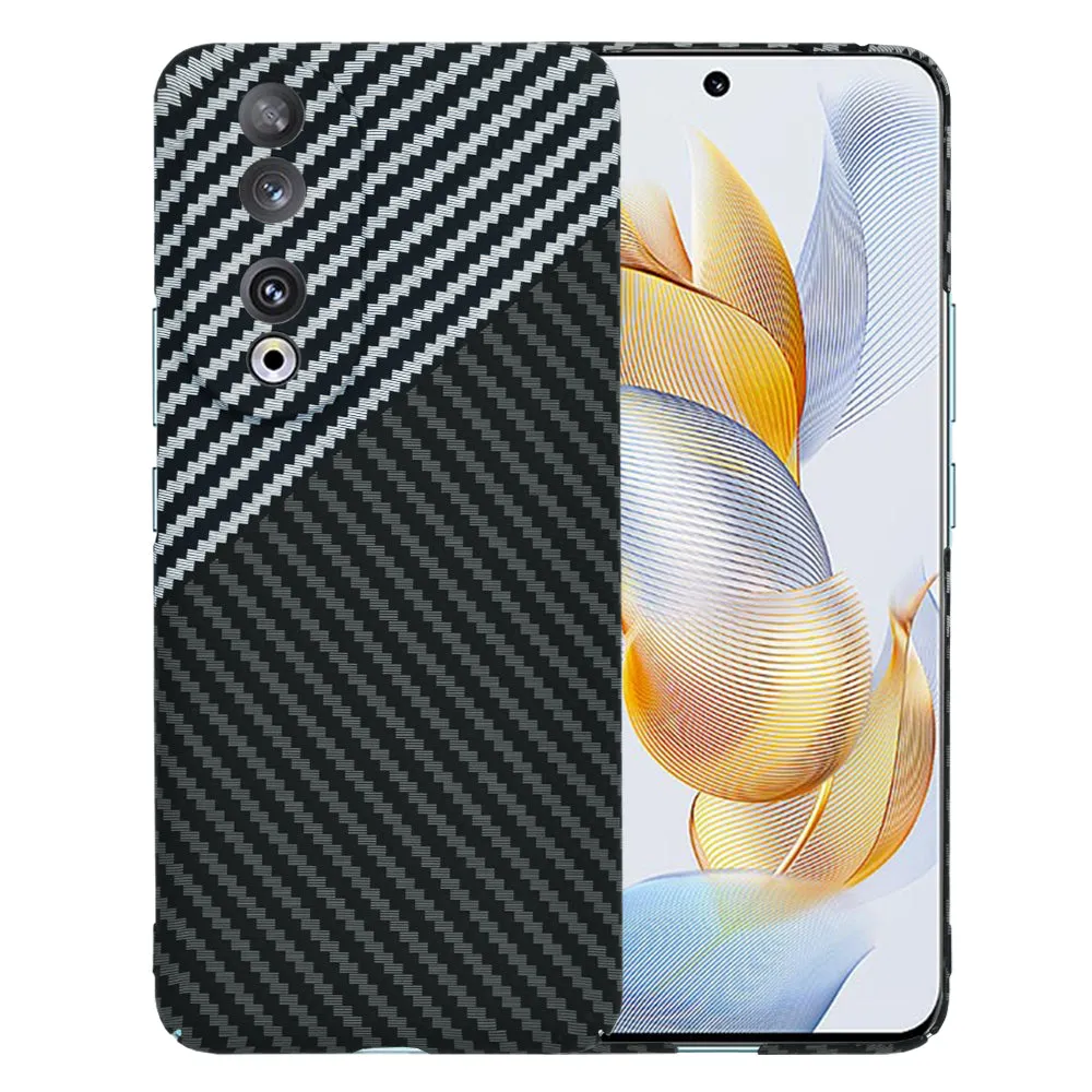 Custodia per Honor 90, Techsuit, Carbonite FiberShell, Nero Grigio - immagine 1