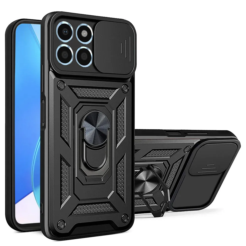 Custodia per Honor 70 Lite / X6 / X8 5G, Techsuit, CamShield, Nera - immagine 1