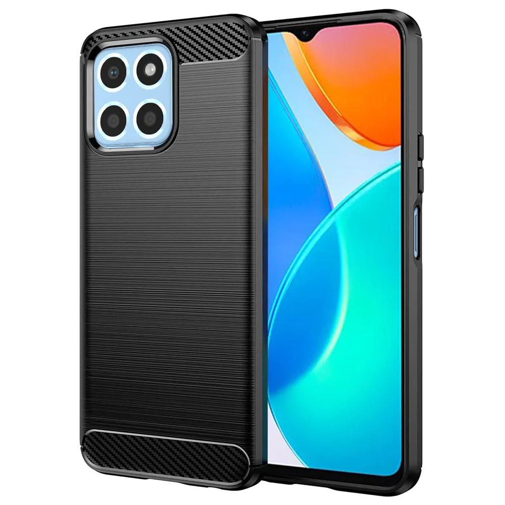 Custodia per Honor 70 Lite / X6 / X8 5G, Techsuit, Carbonio, Nera - immagine 1