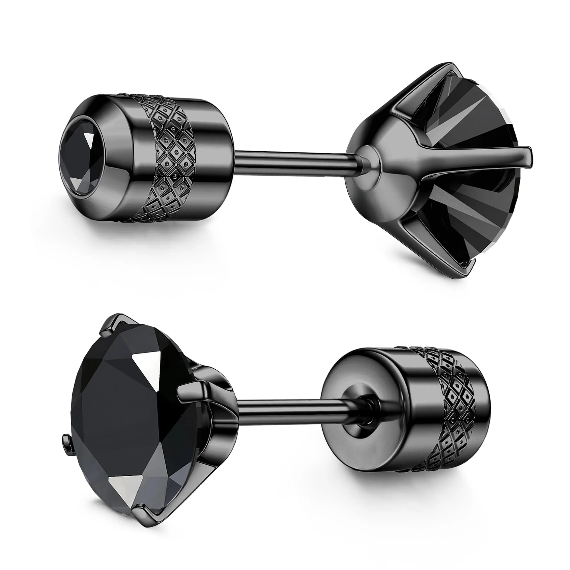 Morfetto Orecchini Titanio G23 Anallergici Con Zircone Cubica Donna Uomo - Piercing Orecchio Helix Trago Conch Titanio Orecchini Punto Luce Orecchie Sensibili Unisex Gioielli Nero 3MM - immagine 1