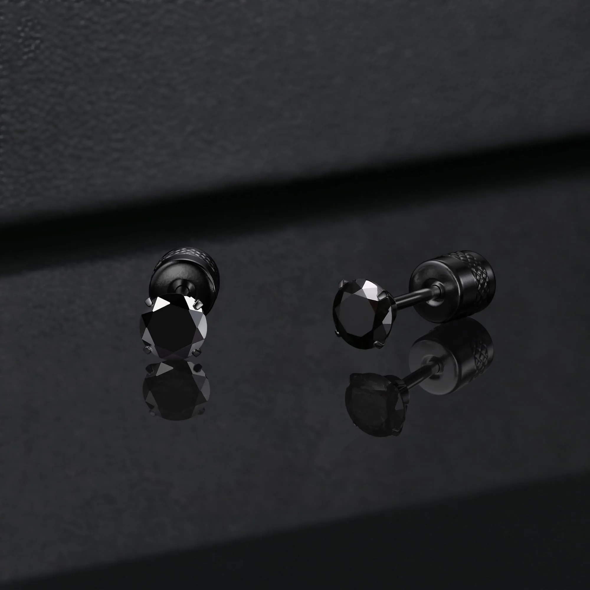 Morfetto Orecchini Titanio G23 Anallergici Con Zircone Cubica Donna Uomo - Piercing Orecchio Helix Trago Conch Titanio Orecchini Punto Luce Orecchie Sensibili Unisex Gioielli Nero 3MM - immagine 5